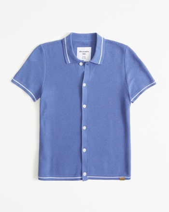 Boys Compass Patch Knit Polo Sweater main image 1