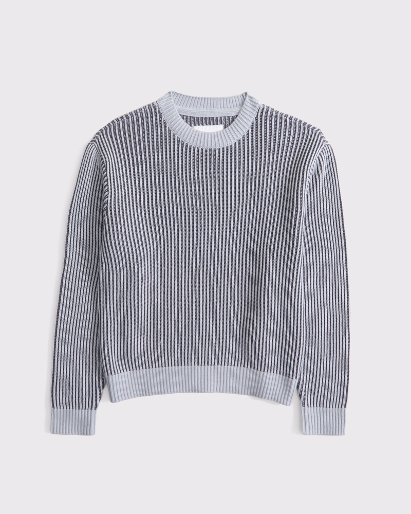 plated stitch crew sweater