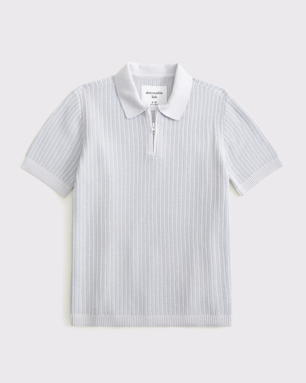 sweater polo quarter-zip, Gray view 2