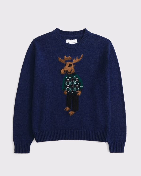 holiday crew sweater, Blue view 1