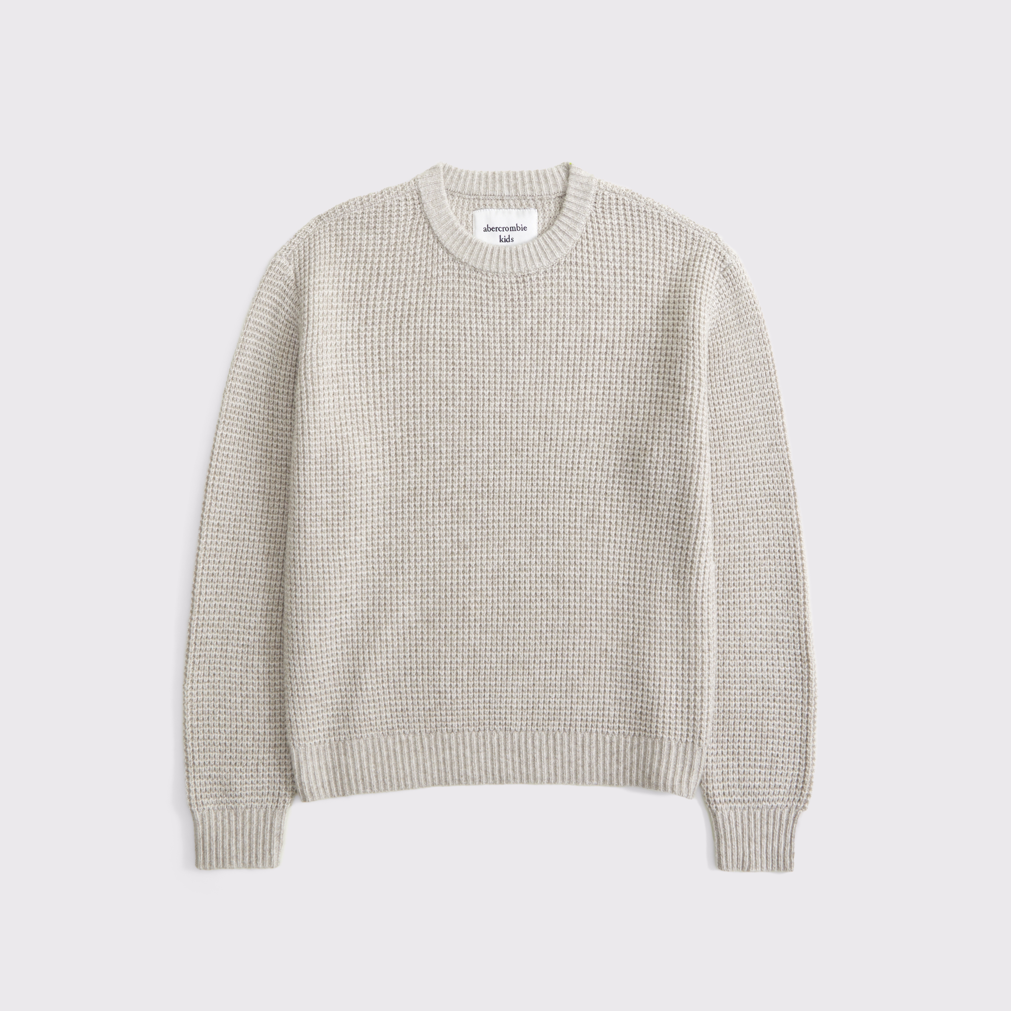 Abercrombie & Fitch Kids' Waffle Crew Sweater In Gray