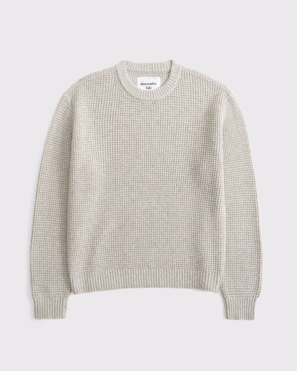 waffle crew sweater, Warm Gray view 1
