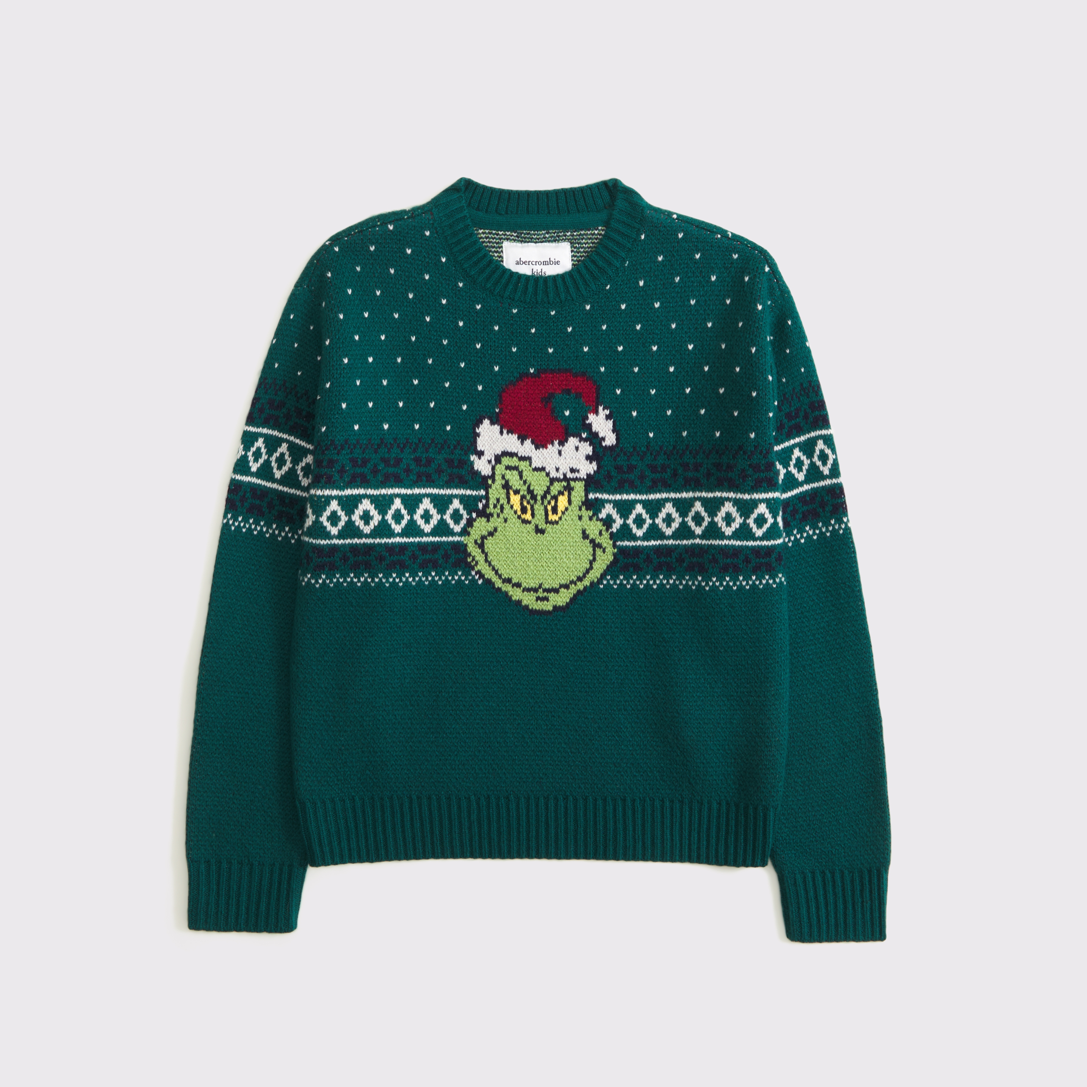 Abercrombie & Fitch Kids' The Grinch Graphic Crew Sweater In Green
