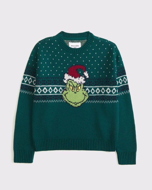 the grinch graphic crew sweater, Green view 1