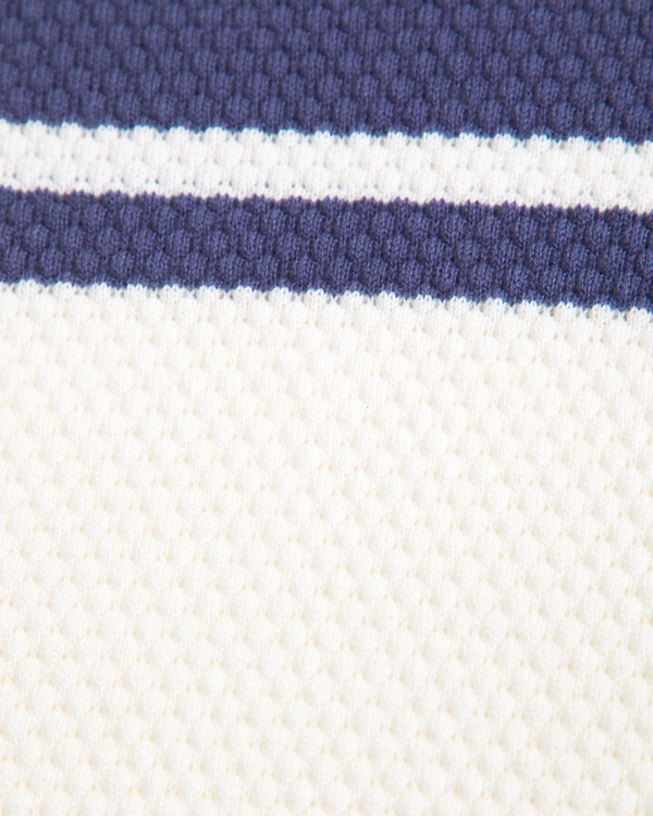 johnny collar sweater polo, Cream And Blue view 2