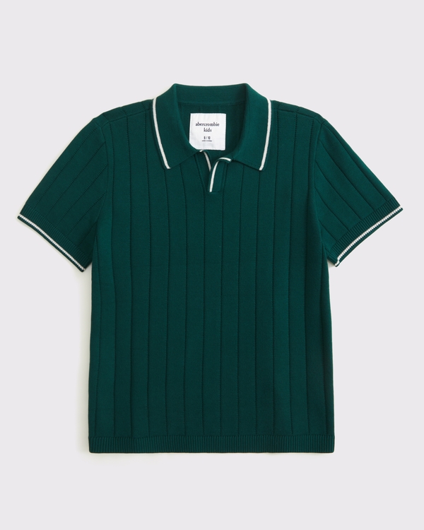 johnny collar sweater polo, Dark Green view 1