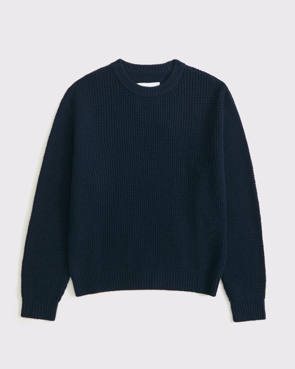 waffle crew sweater, Deep Blue view 1