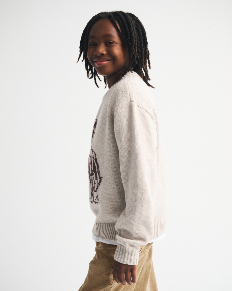 western graphic crew sweater