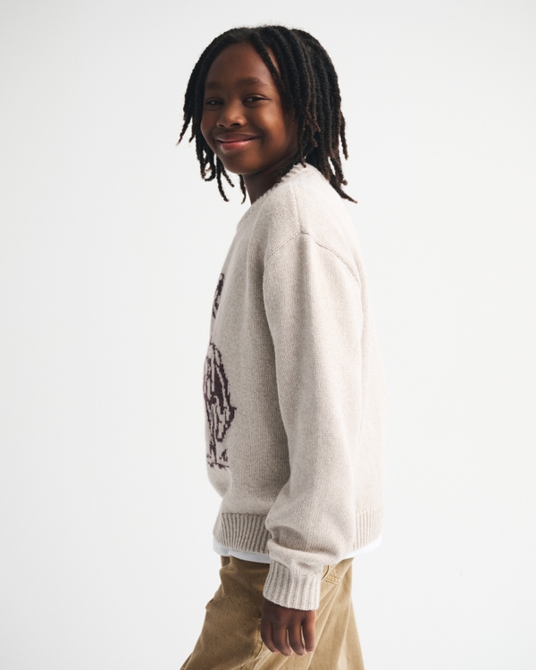 western graphic crew sweater