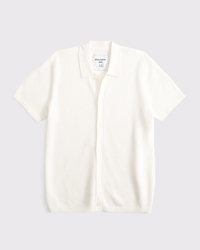 poloshirt uit sweaterstof met knoopsluiting