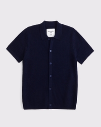 button-through sweater polo