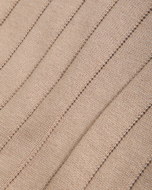 johnny collar sweater polo, Light Brown view 2