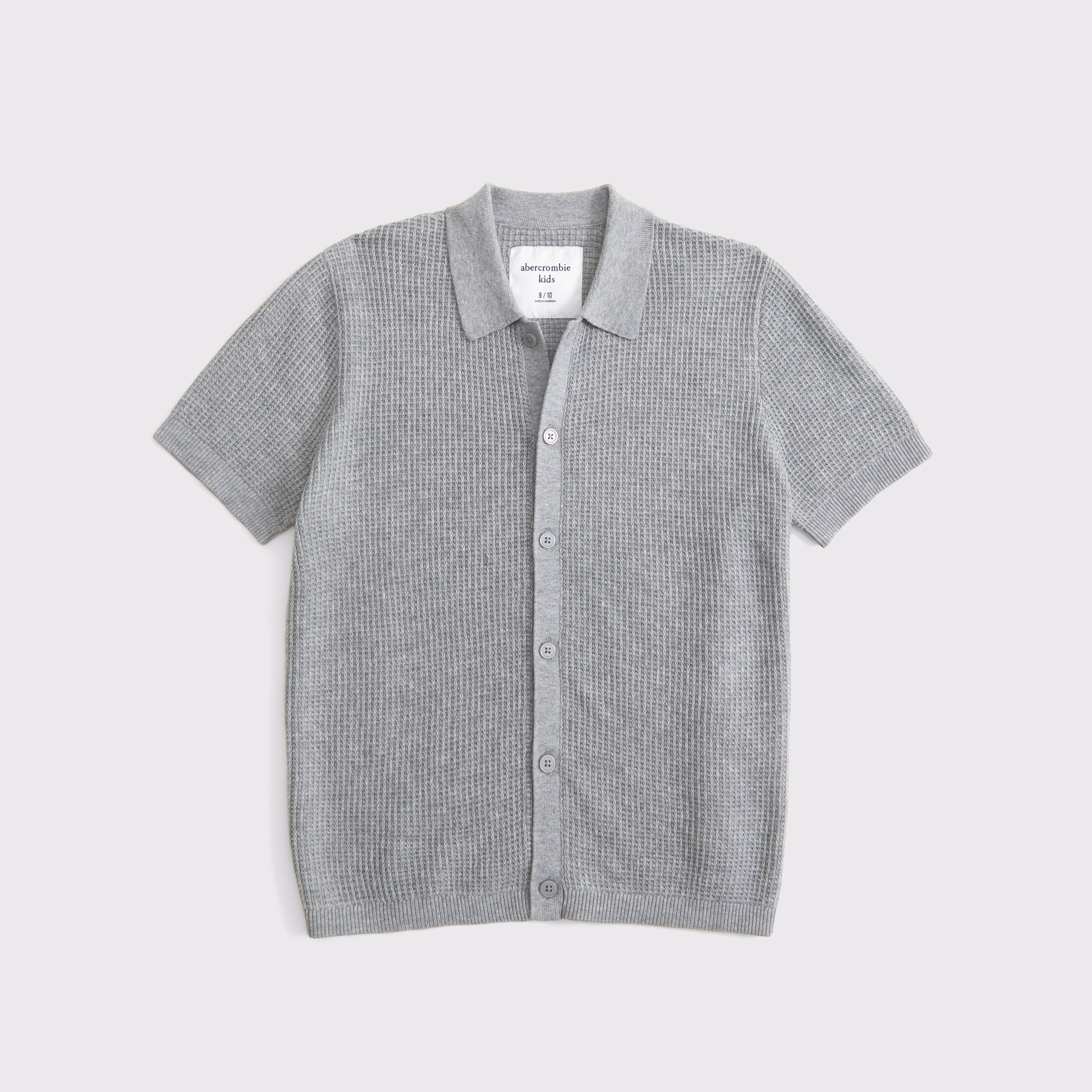 Abercrombie & Fitch Kids' Button-through Sweater Polo In Gray