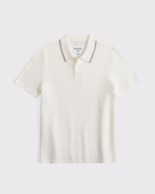 3-button sweater polo, Cream view 1