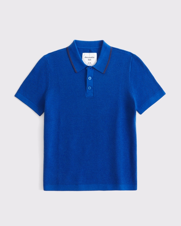 3-button sweater polo, Blue view 1