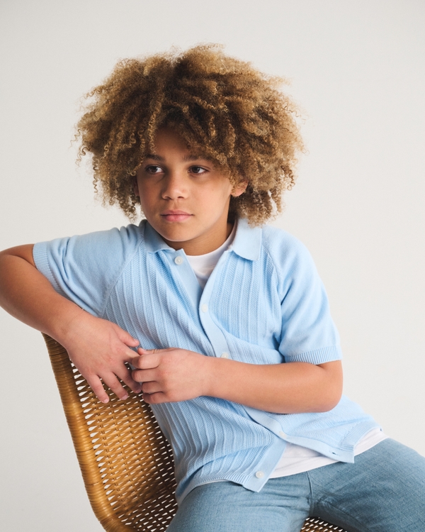 button-through sweater polo
