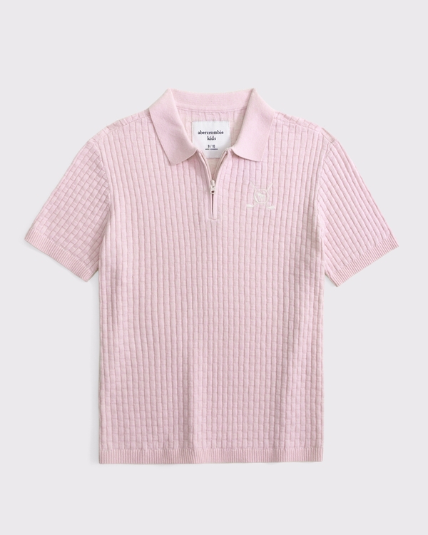 golf quarter-zip sweater polo, Ballet Pink view 1