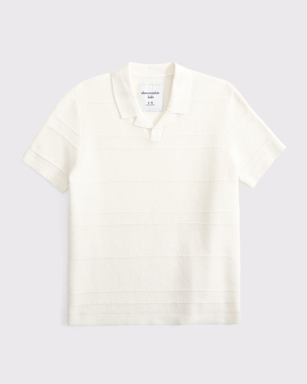 johnny collar sweater polo, Cream view 1