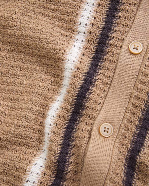 button-through sweater polo, Brown view 2