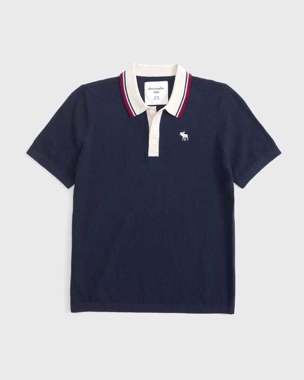 icon 3-button sweater polo, Deep Blue view 1