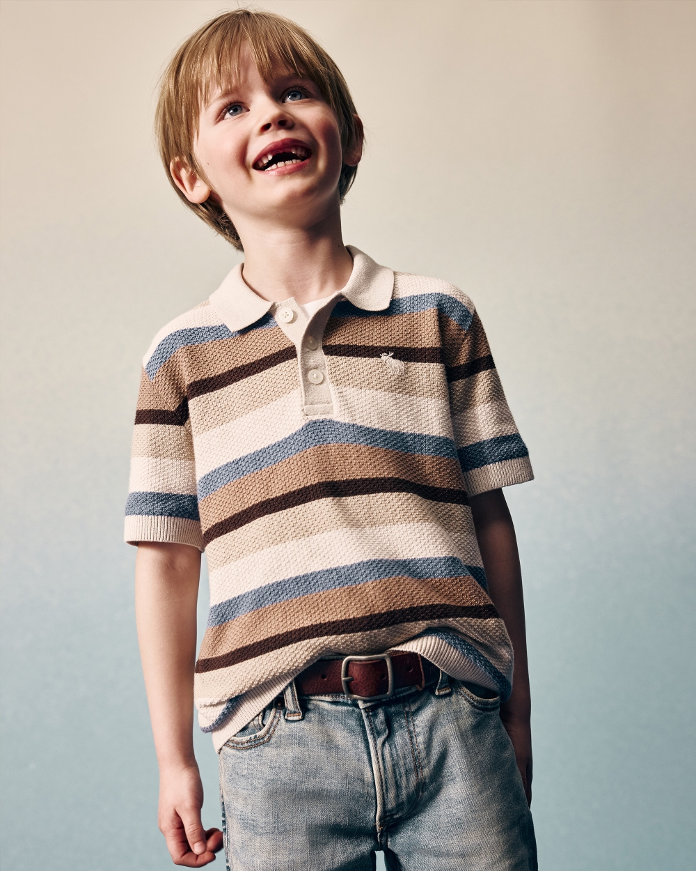3-button sweater polo