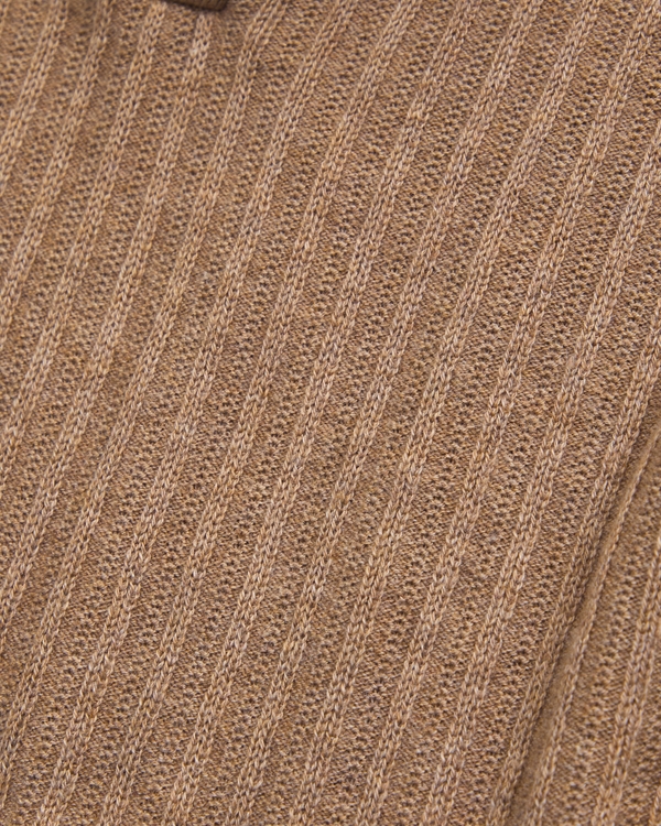 short-sleeve johnny collar sweater, Brown view 2
