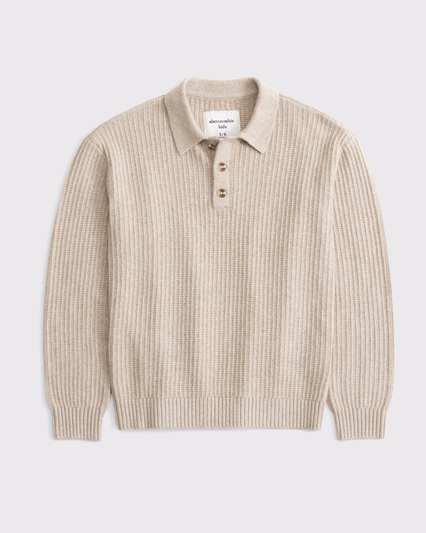 3-button sweater polo
