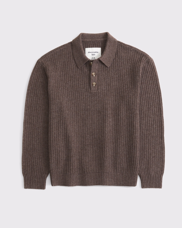3-button sweater polo