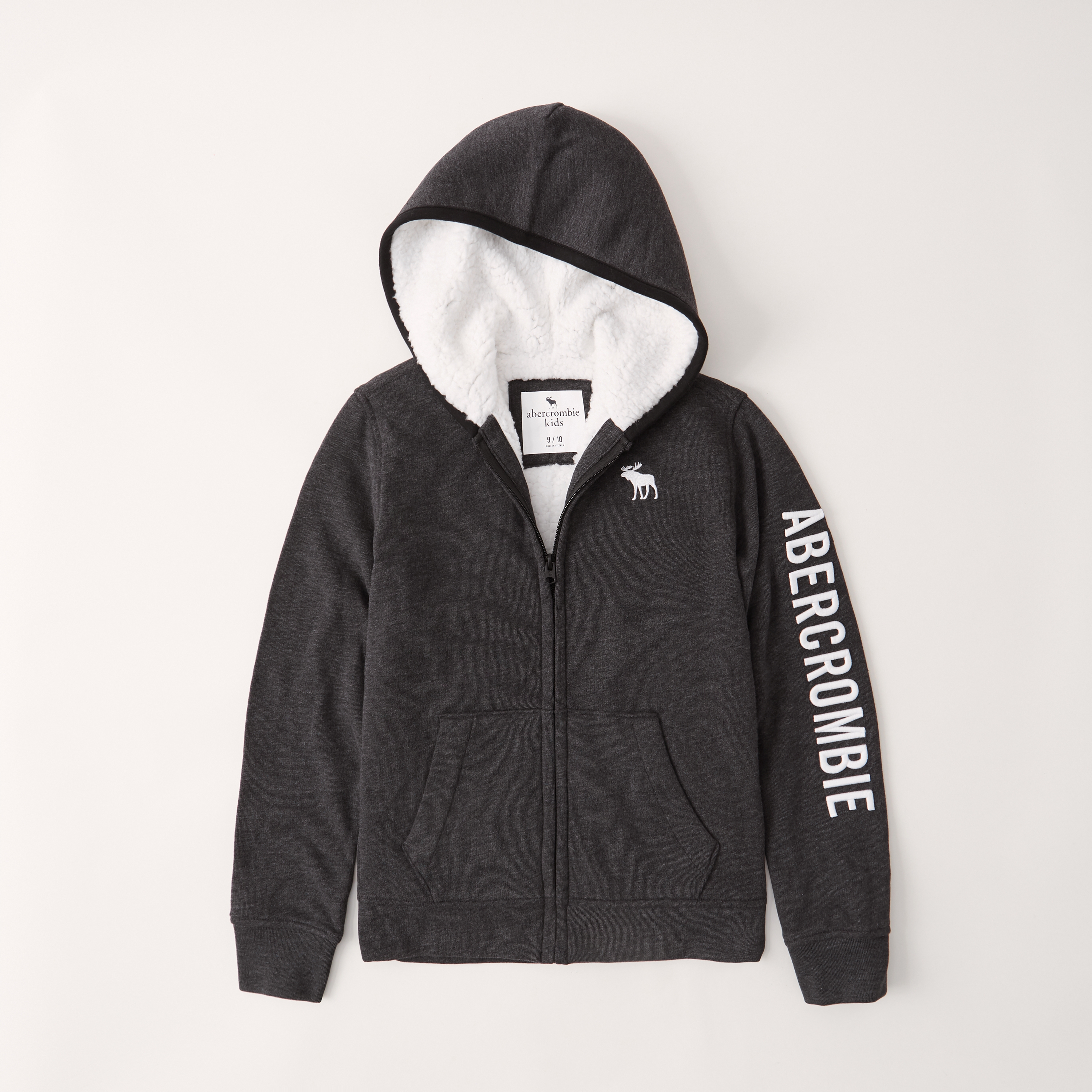 embroidered zip hoodie