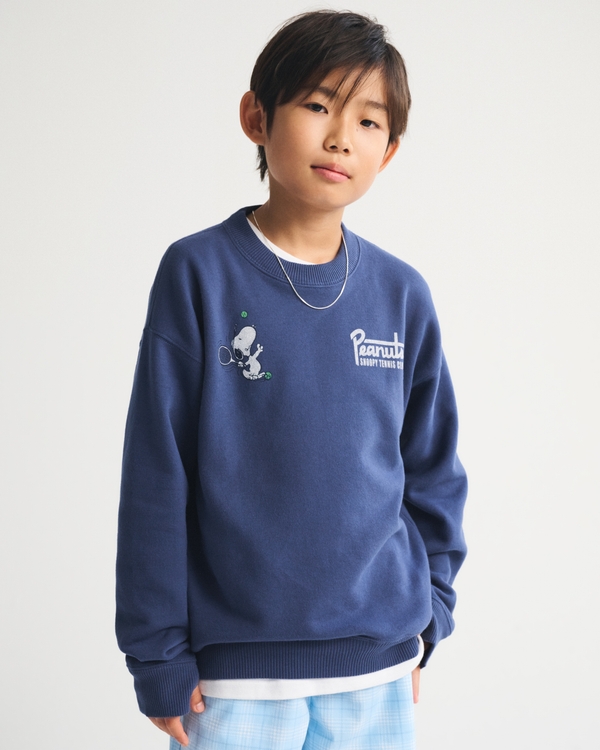 peanuts relaxed graphic crew sweatshirt, Nautical Blue view 1