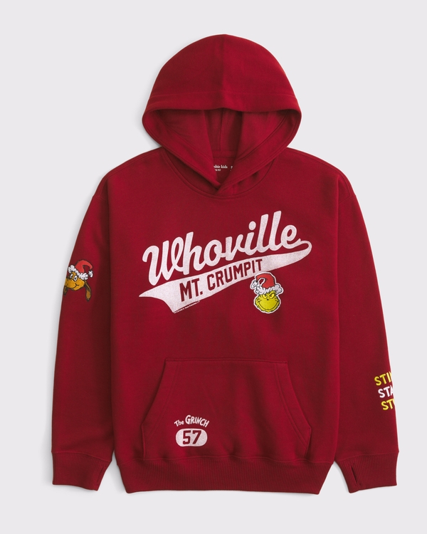 grinch graphic popover hoodie, Rich Ruby view 1