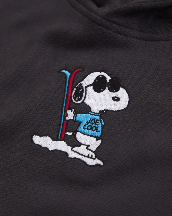snoopy graphic popover hoodie, Charcoal view 2
