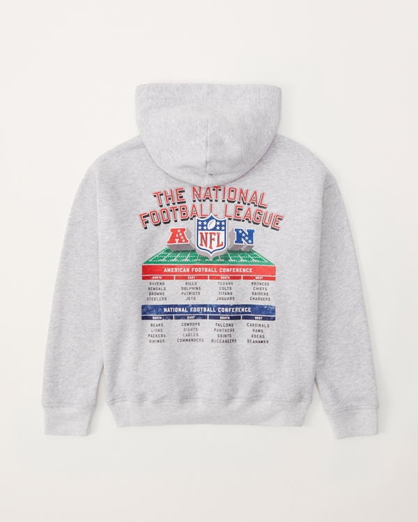 nfl graphic popover hoodie, Light Grey view 2