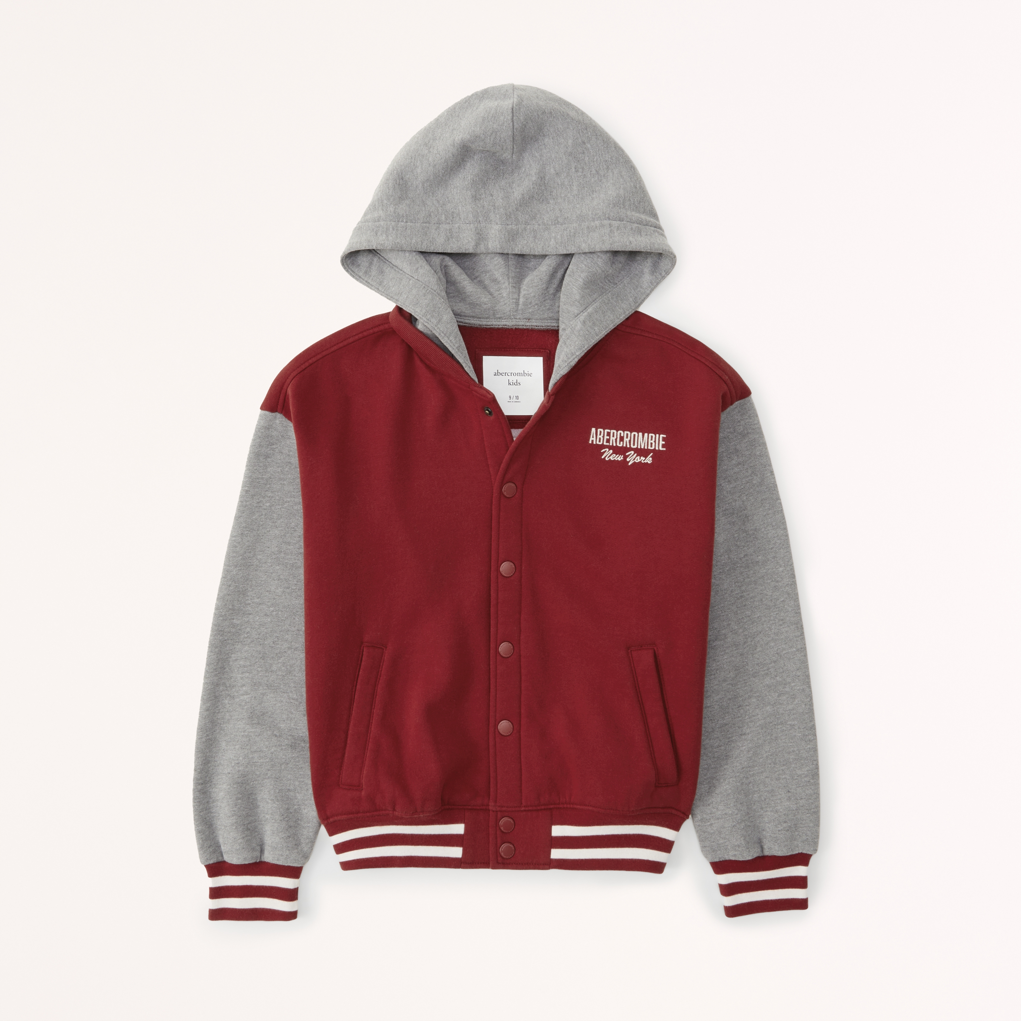 boys logo hooded bomber jacket | boys clearance | Abercrombie.com