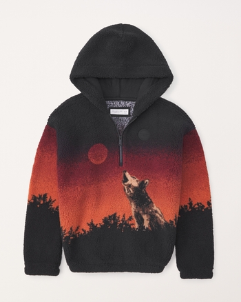 boys scenic sherpa half zip hoodie boys clearance Abercrombie