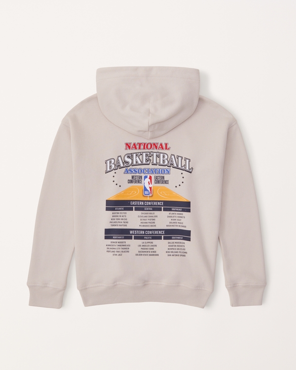 nba graphic popover hoodie, Light Tan