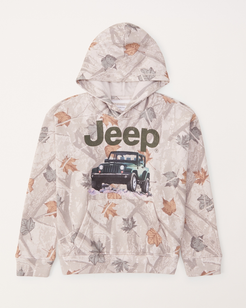 boys camo jeep graphic popover hoodie