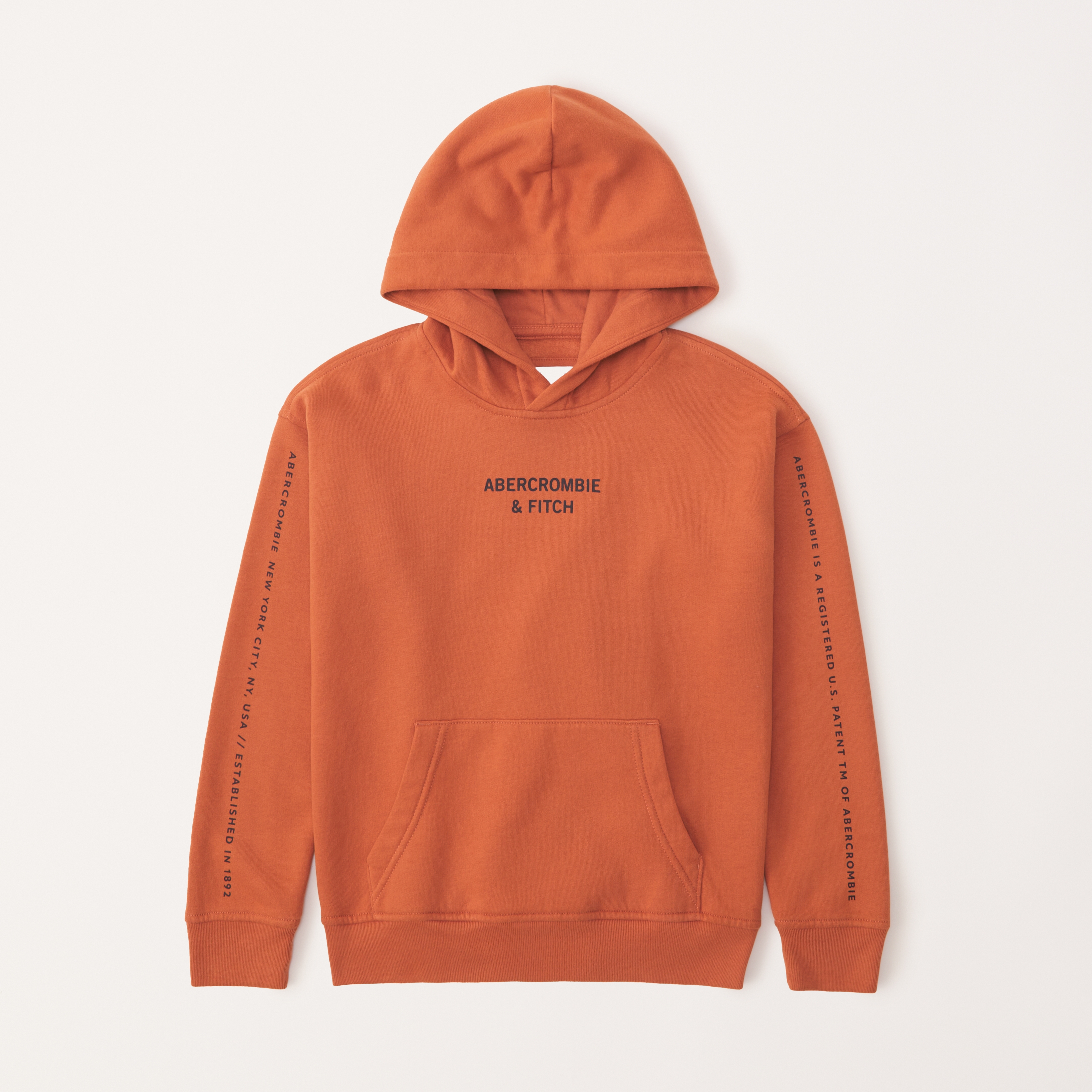 print logo popover hoodie