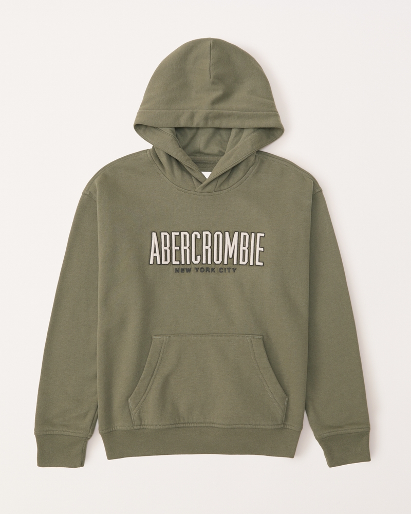 boys embroidered logo popover hoodie | boys clearance | Abercrombie.com