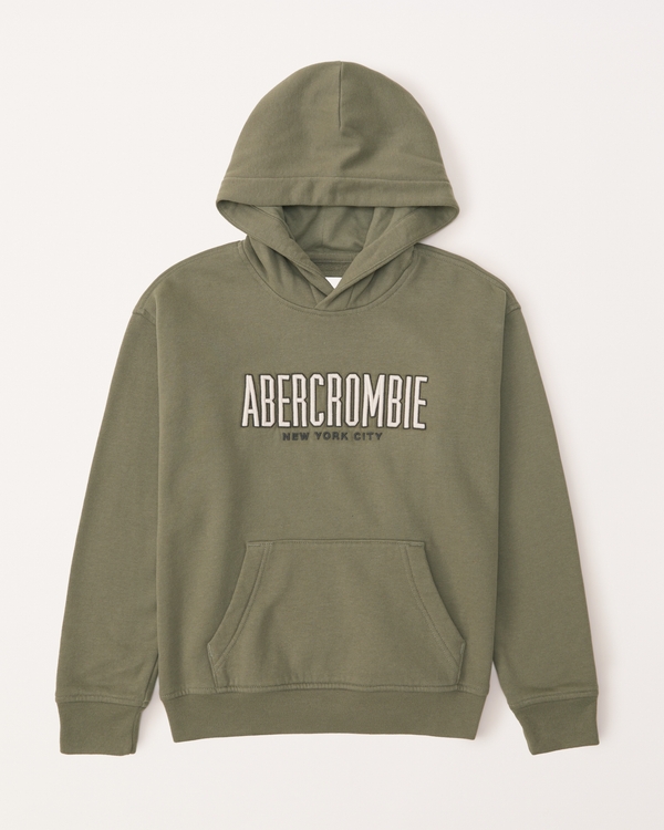 Boys NFL Graphic Popover Hoodie in Light Grey | Size 7/8 | Abercrombie Kids