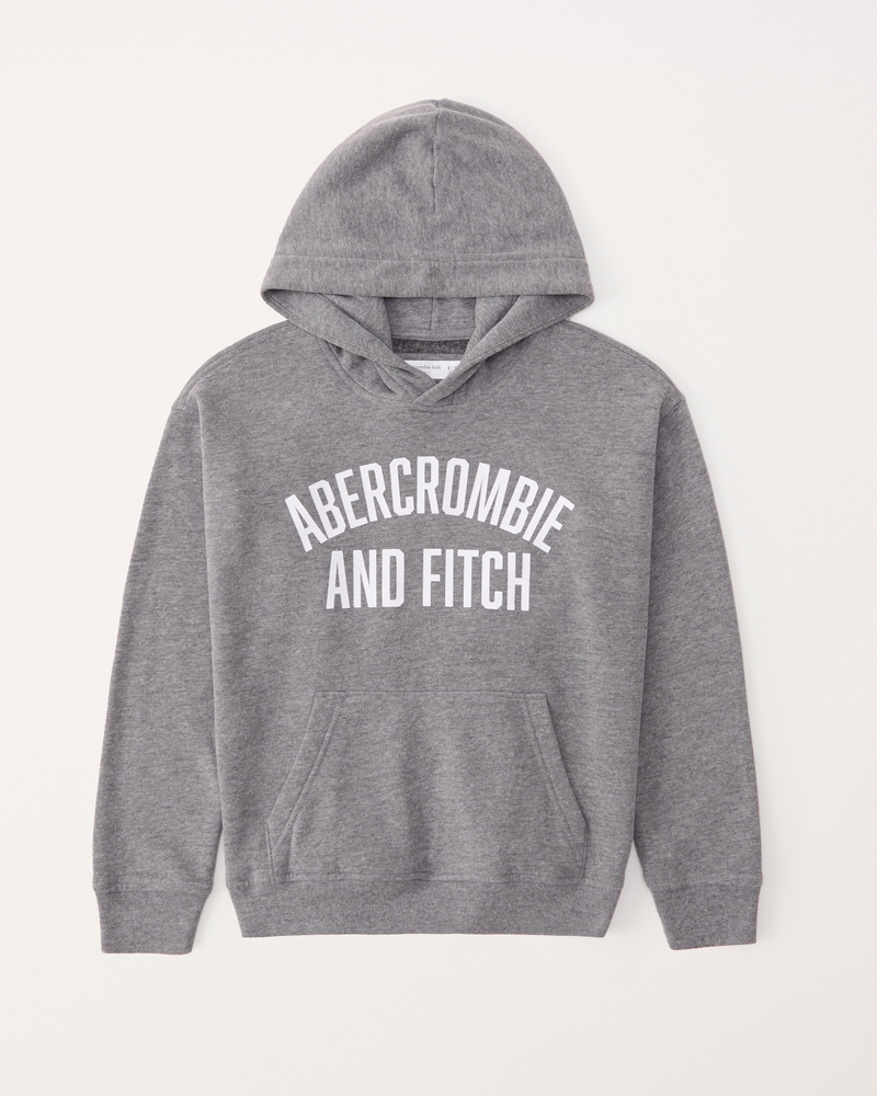 boys print logo popover hoodie | boys tops | Abercrombie.com