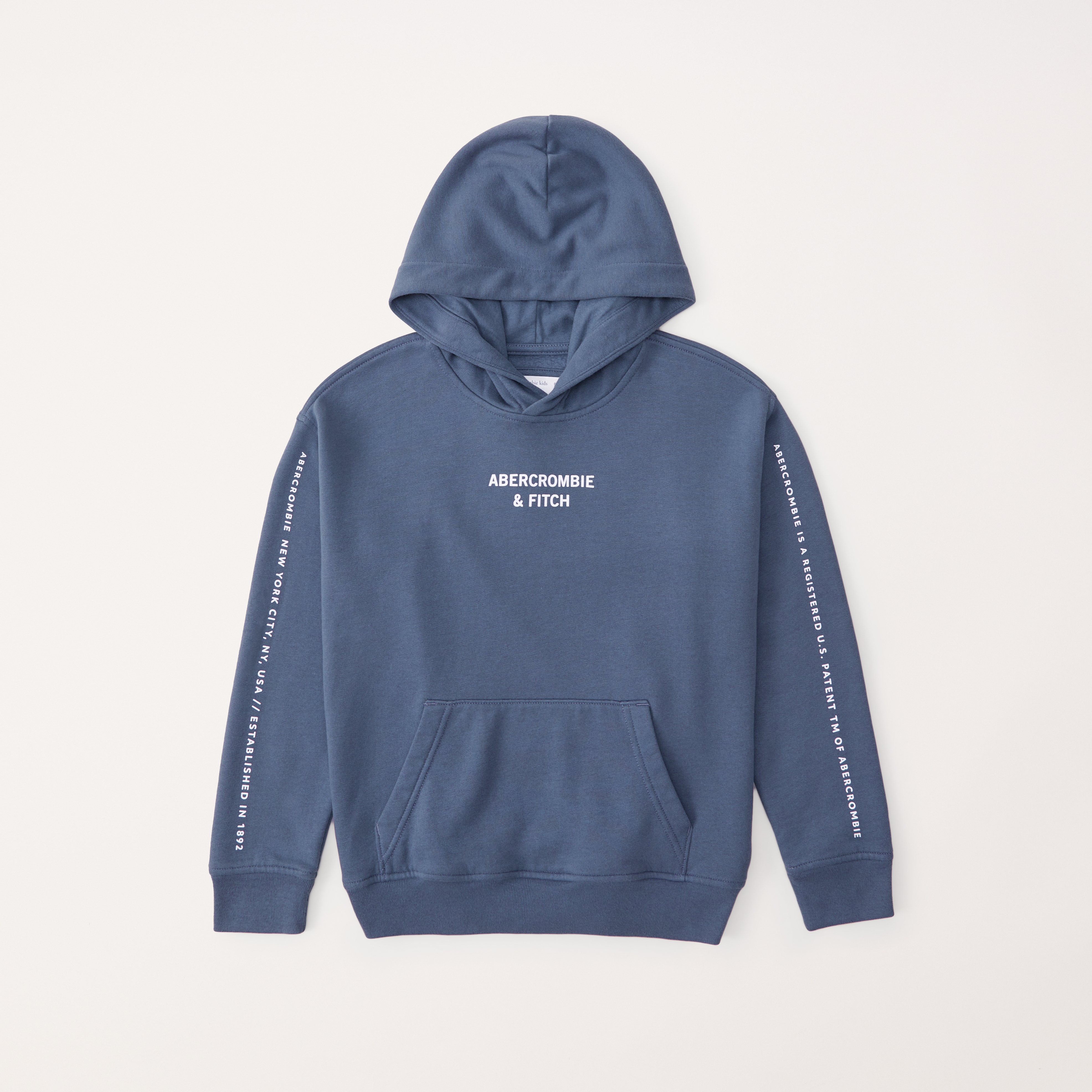 print logo popover hoodie