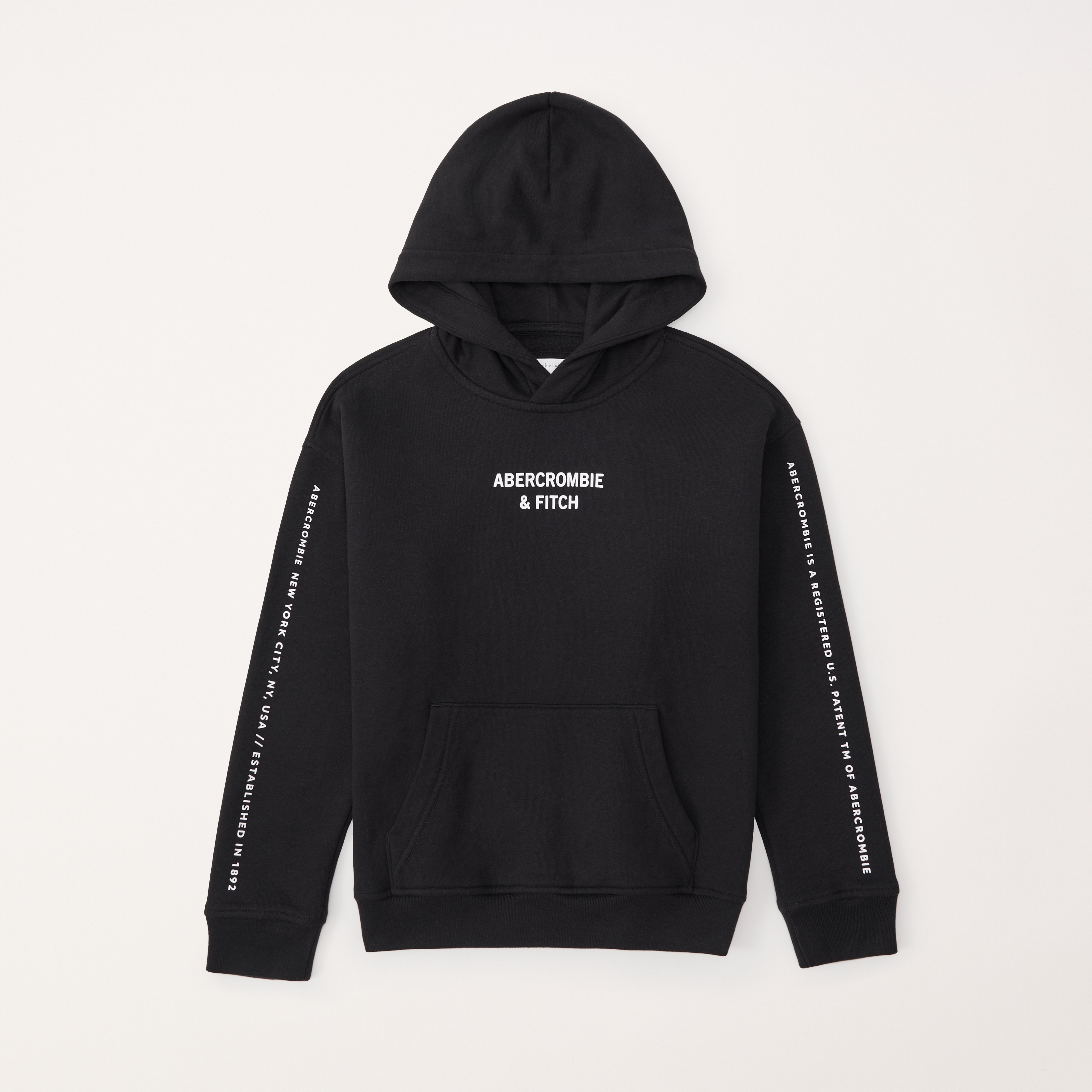 print logo popover hoodie