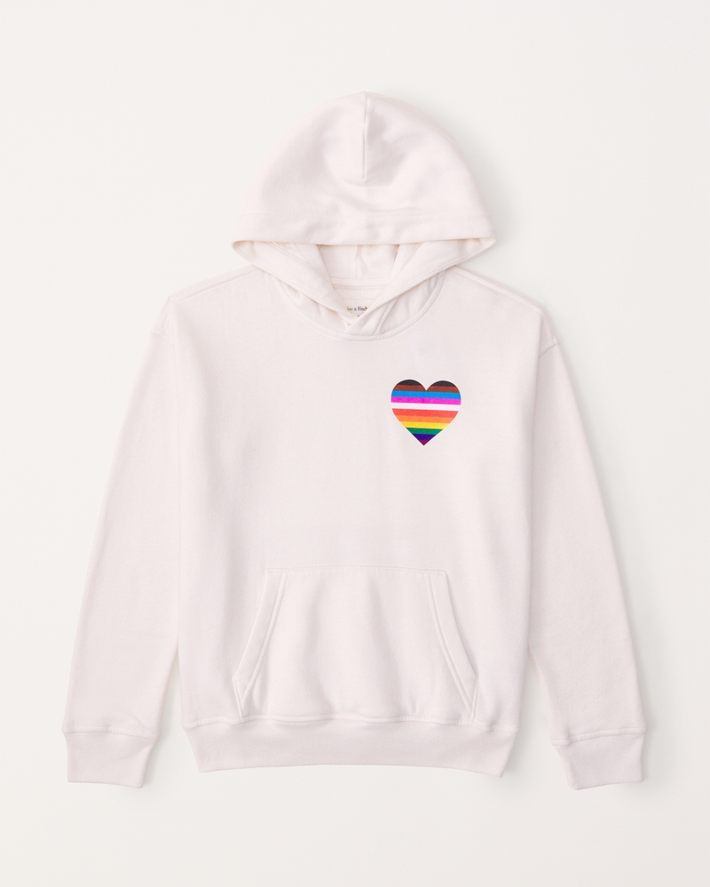 boys pride heart graphic popover hoodie, boys tops