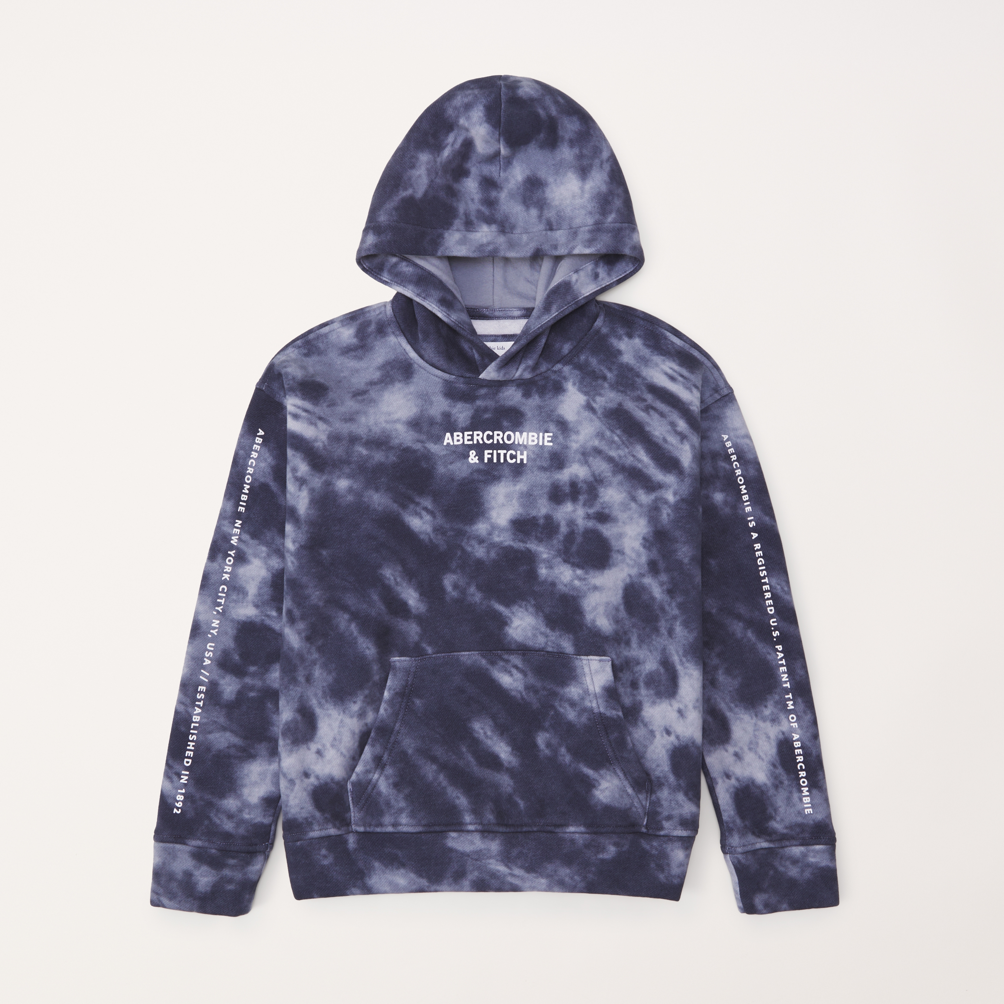 boys tie dye print logo popover hoodie boys Abercrombie