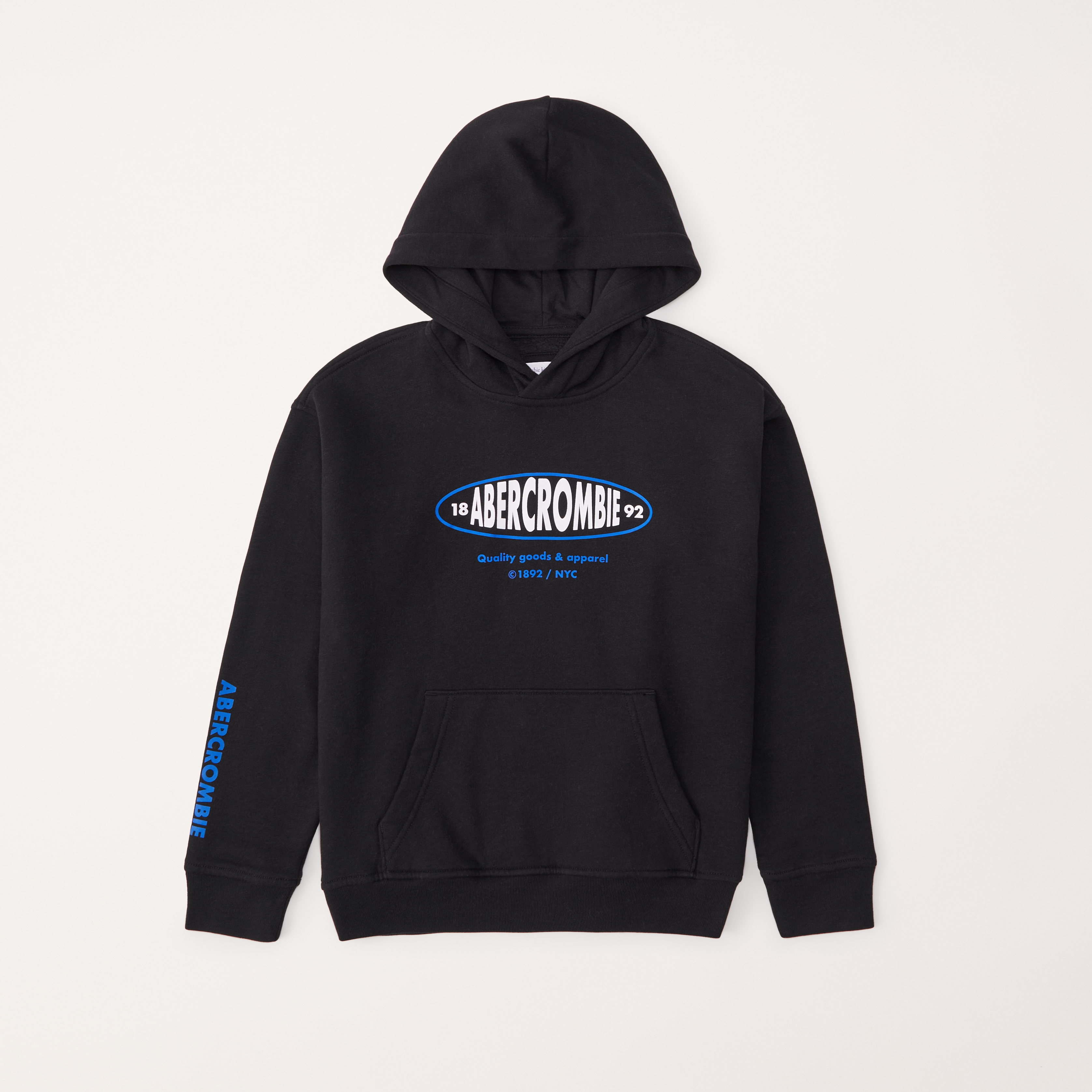 Abercrombie logo 2025 tape hoodie