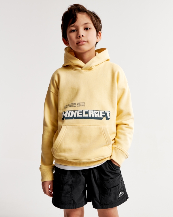 Sudadera con capucha sin cierre con estampa de Minecraft, Yellow