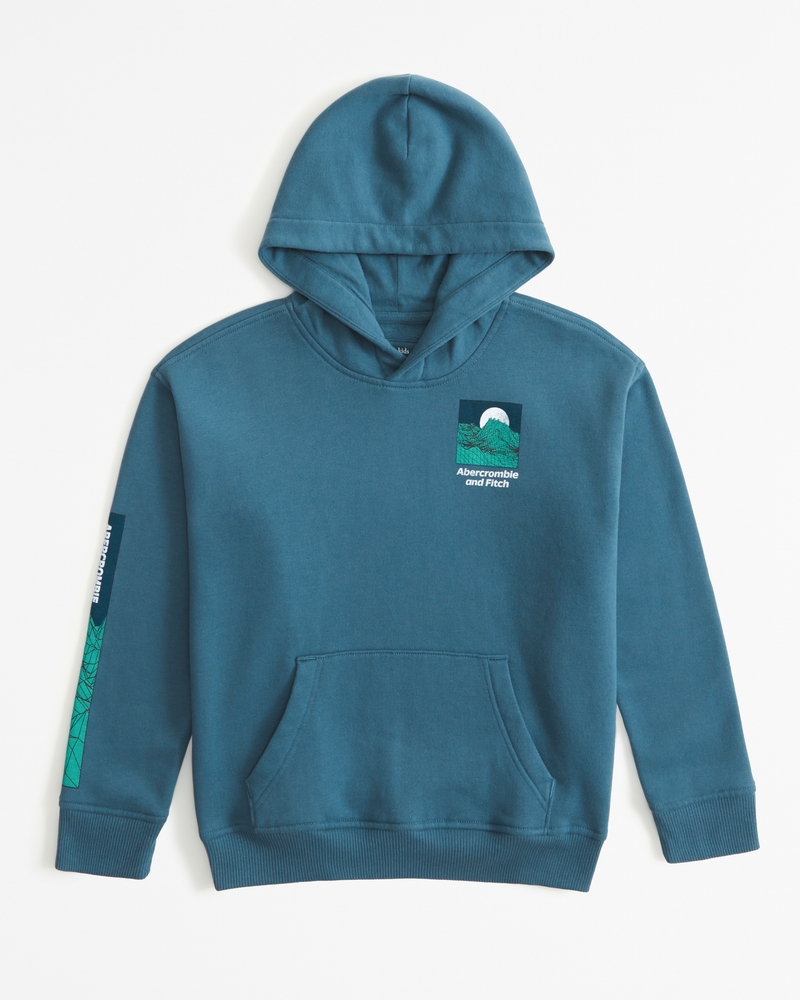 Hoodie with graphic outlet on back