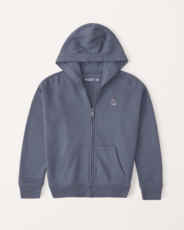 essential icon full-zip hoodie, Blue