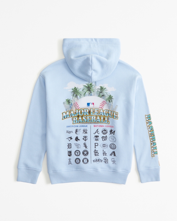 mlb graphic popover hoodie, Light Blue